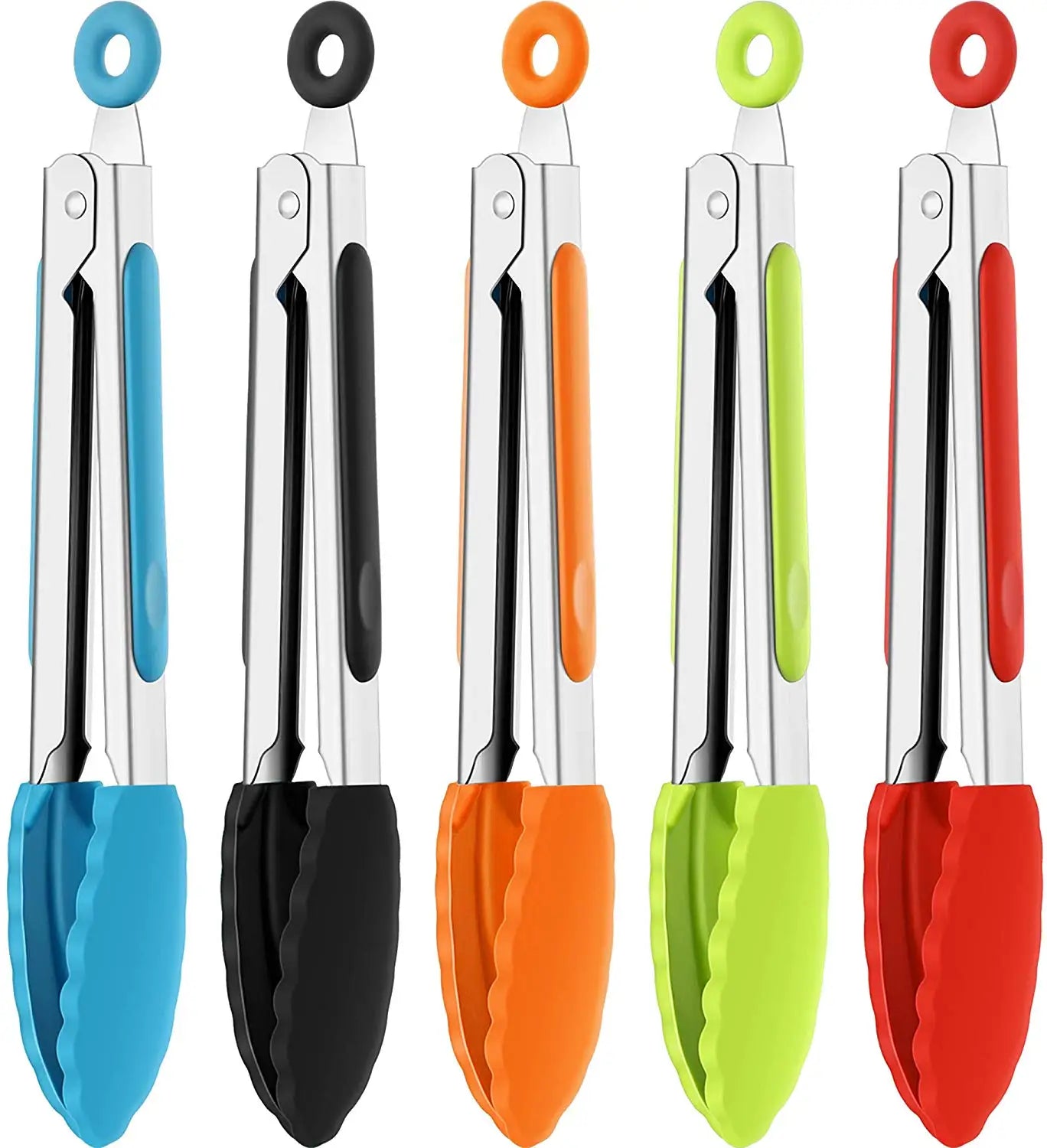 Silicone Kitchen BBQ Tongs Stainless Steel