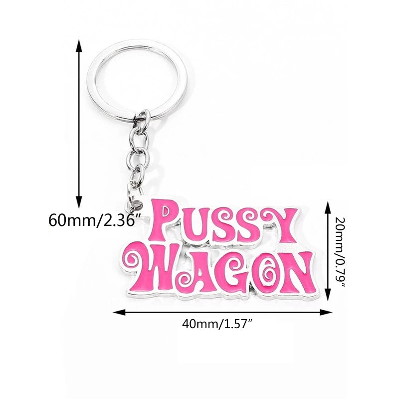 Fashion Kill Bill Pussy Wagon Keyring Letter Pendant