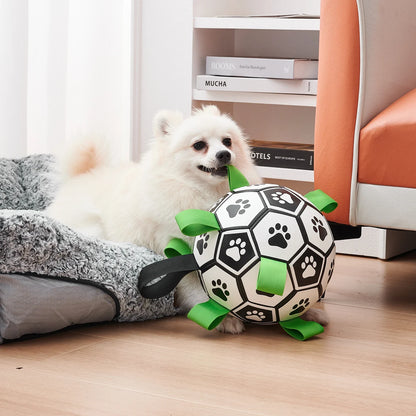 Dog Toys Soccer Ball with Straps