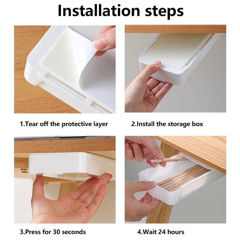 Self Stick Table Storage Drawer