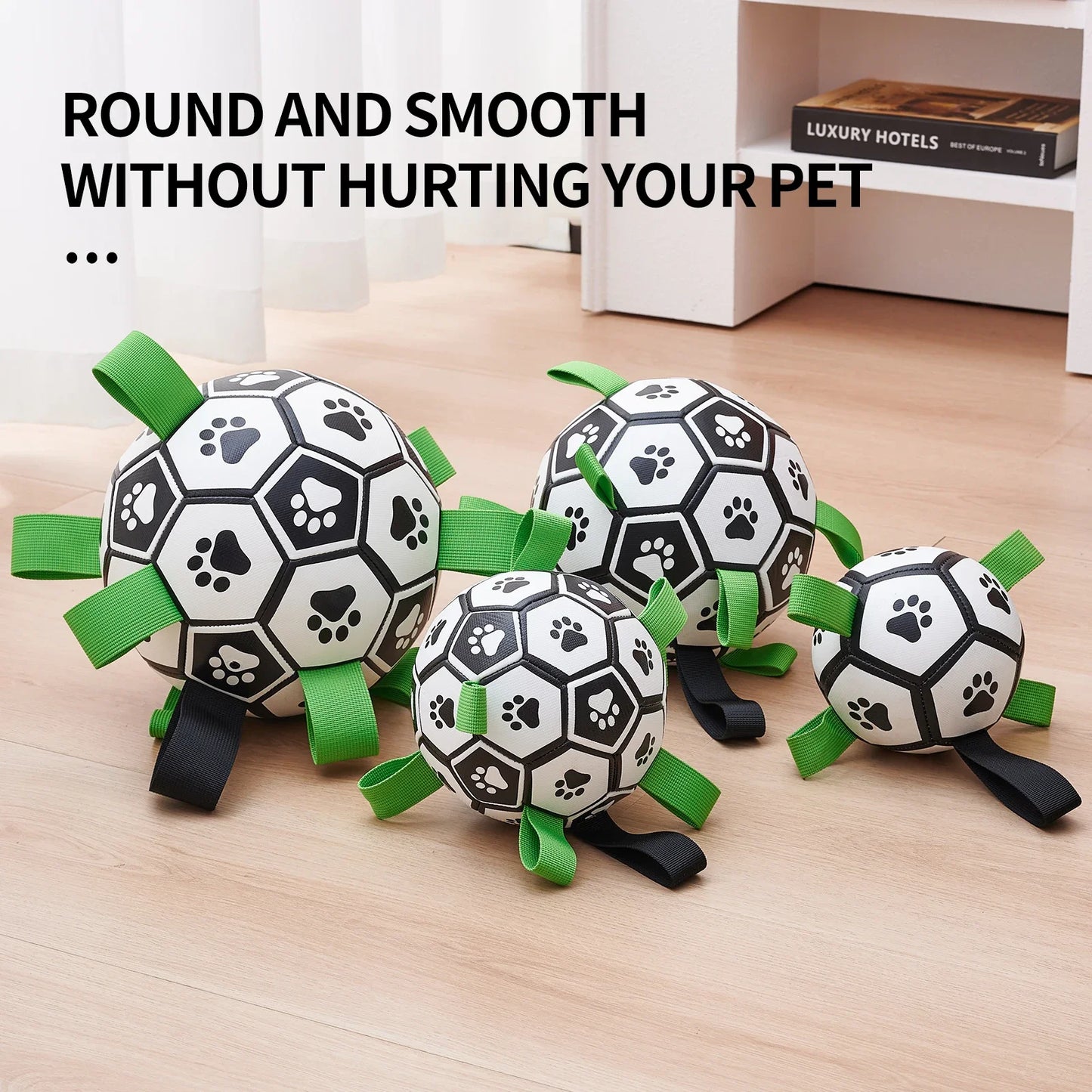 Dog Toys Soccer Ball with Straps