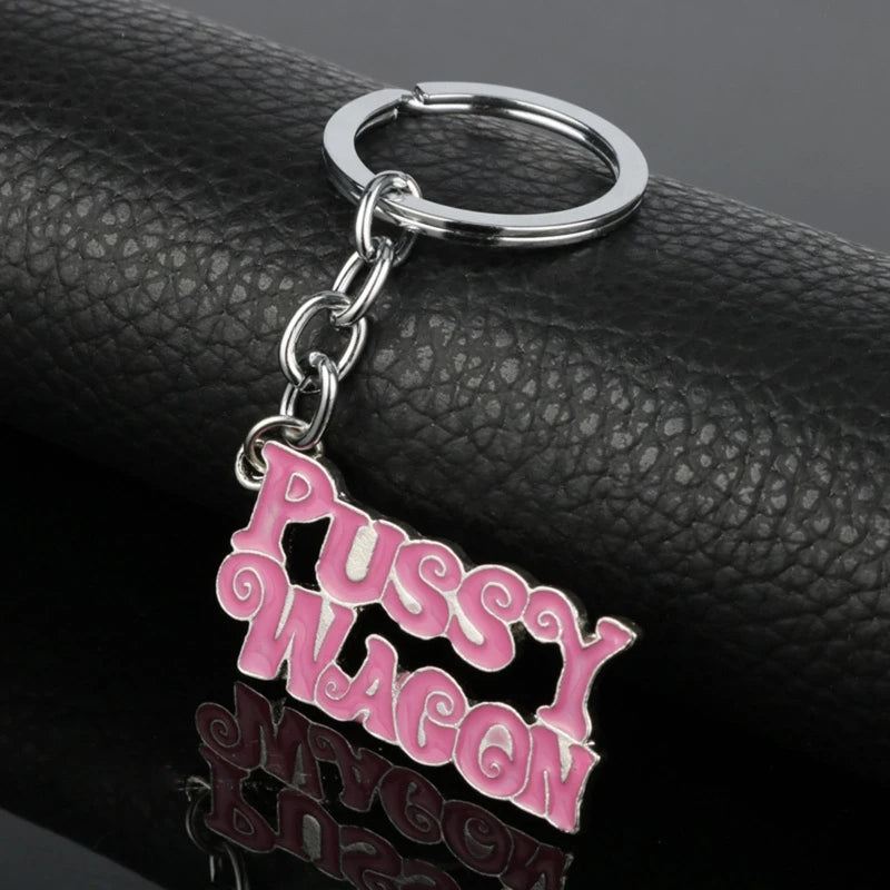 Fashion Kill Bill Pussy Wagon Keyring Letter Pendant