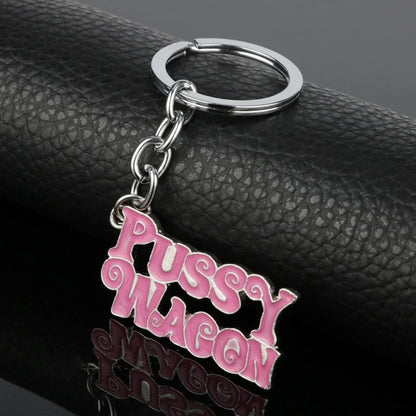 Fashion Kill Bill Pussy Wagon Keyring Letter Pendant