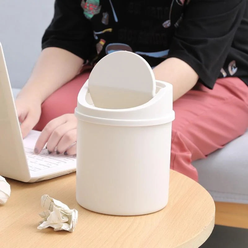 Mini Desktop Trash Can with Cover