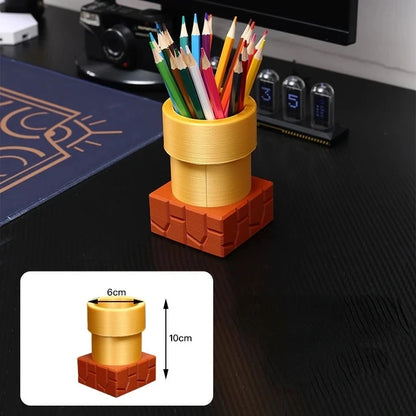 Pen Holder - Super Mario Bros - Desk Makeup Brush Holder - Stationery Pencil Storage Box Toy 10cm