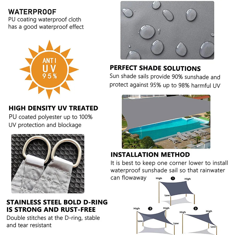 Waterproof Sun Shelter Triangle