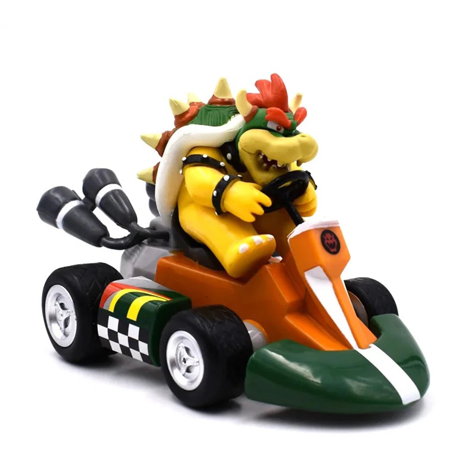 Action Figure  - Super Mario Bros Karting - Luigi Bowser Princess Peach Yoshi Toys Pull Back Car Game