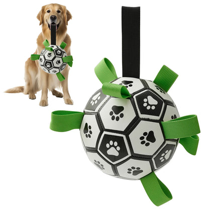 Dog Toys Soccer Ball with Straps