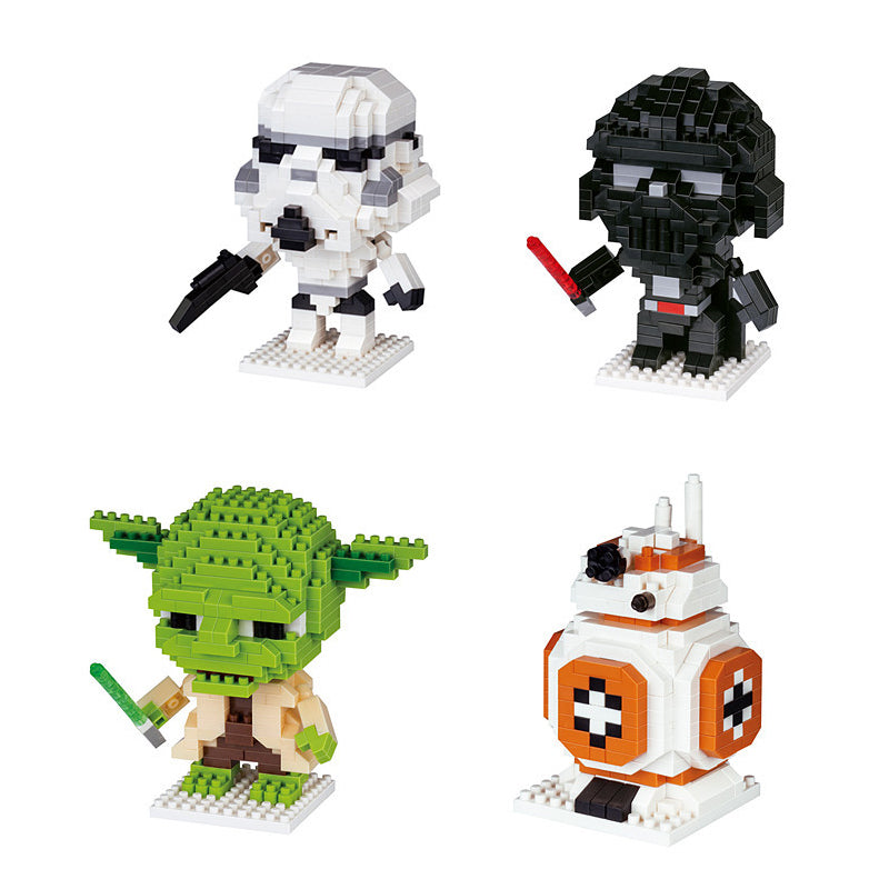 Building Blocks - Star Wars - Bricks Yoda Darth Vader Storm Trooper R2D2 Action Figures Heads Assembly