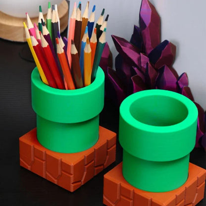 Pen Holder - Super Mario Bros - Desk Makeup Brush Holder - Stationery Pencil Storage Box Toy 10cm