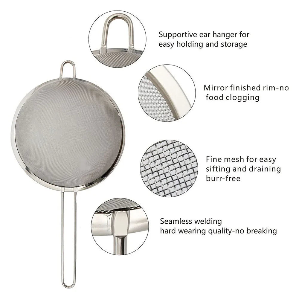 3-Piece Stainless Steel Mesh Strainer Set