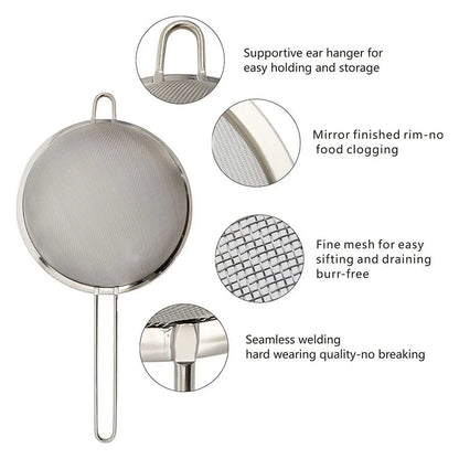 3-Piece Stainless Steel Mesh Strainer Set