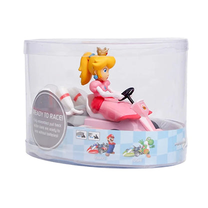 Action Figure  - Super Mario Bros Karting - Luigi Bowser Princess Peach Yoshi Toys Pull Back Car Game