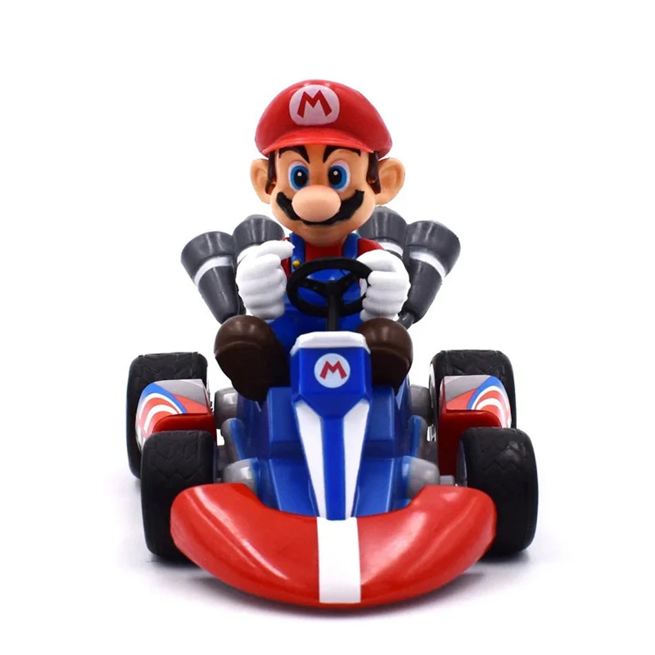 Action Figure  - Super Mario Bros Karting - Luigi Bowser Princess Peach Yoshi Toys Pull Back Car Game