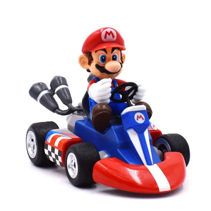 Action Figure  - Super Mario Bros Karting - Luigi Bowser Princess Peach Yoshi Toys Pull Back Car Game