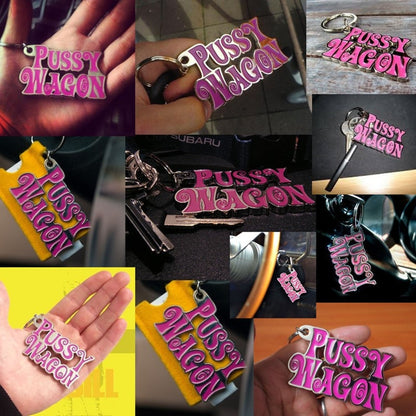 Fashion Kill Bill Pussy Wagon Keyring Letter Pendant