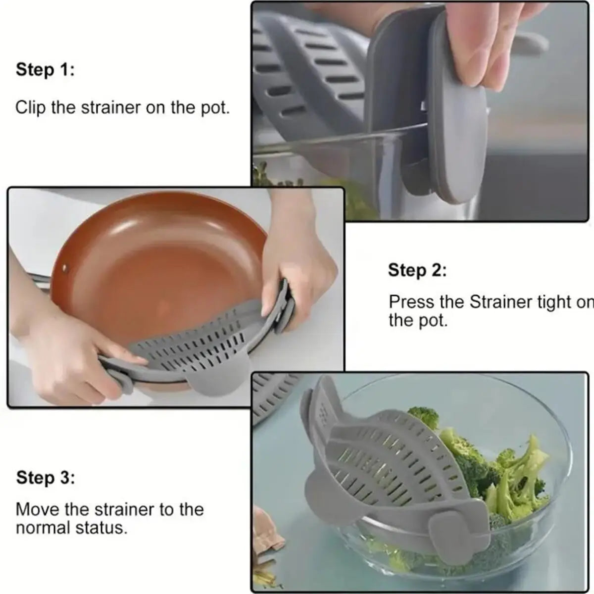 Adjustable Clip-On Pot Strainer